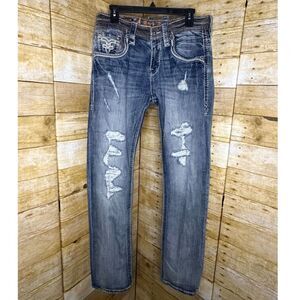 Rock Revival Tyme western straight leg premium festival concert denim  32x34